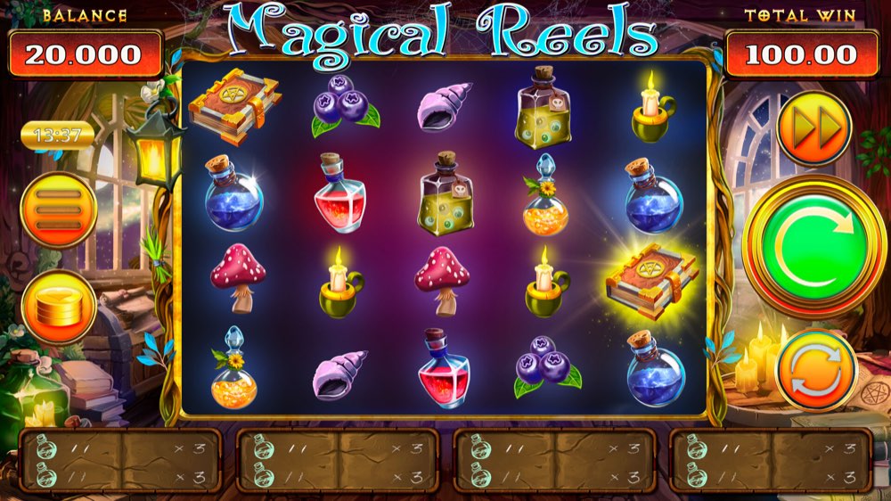 Onwin slot oyunu arayüzü — makaralar, bakiye ve spin butonları